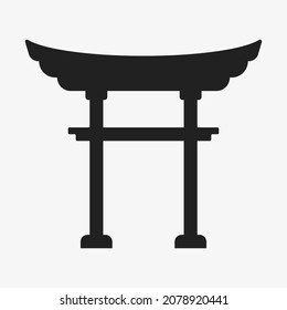 Traditional Asian gate icon. Vector illustration isolated on white background.