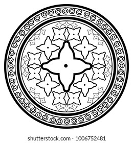 Traditional asian label with patterns, Vector illustration