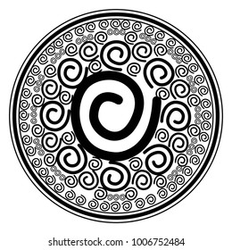 Traditional asian label with patterns, Vector illustration