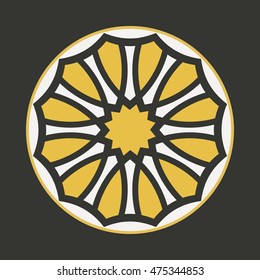 Traditional asian ornament. Vector arabic geometric symbol