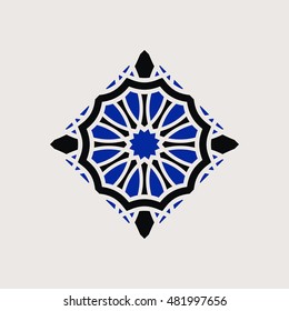 Traditional asian ornament. Vector arabic geometric symbol