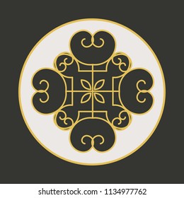 Traditional asian ornament. Vector circular arabic geometric symbol