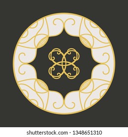 Traditional asian ornament. Vector circular arabic geometric symbol