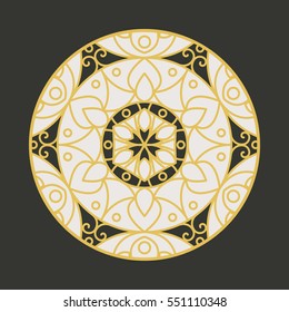 Traditional asian ornament. Vector circular arabic geometric symbol