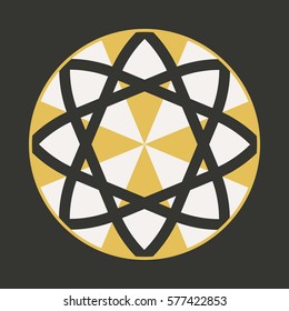 Traditional asian ornament. Vector circular arabic geometric symbol