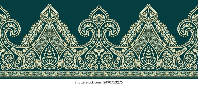 Traditional Asian ornamental border design 