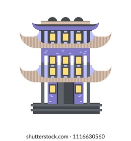 Traditional Asian pagoda building vector Illustration on a white background