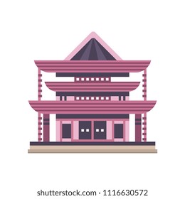 Traditional Asian pagoda building vector Illustration on a white background