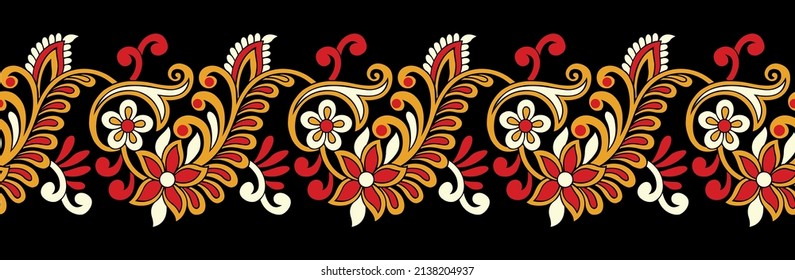 Traditional Asian paisley border design