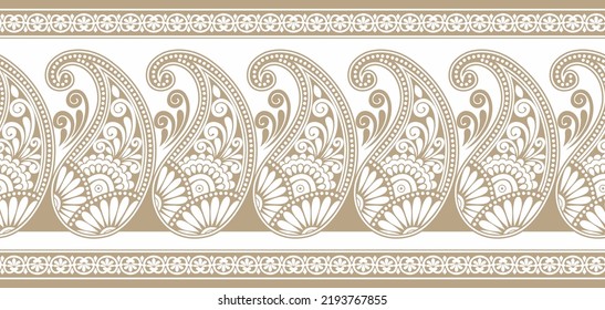 Traditional Asian paisley border design