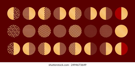Traditional Asian patterns round design elements collection, isolated clip art. Abstract geometric vector illustration. Chinese Lunar New Year, Mid Autumn Festival, Dragon Boat Festival holiday set