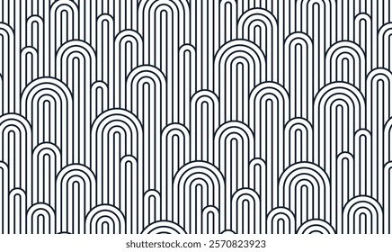 Traditional Asian seamless pattern, vector abstract background of a roof tiling, vintage line reptile skin wallpaper, Japanese tiling.