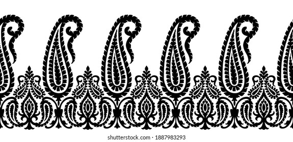 Traditional Asian vector paisley border design