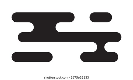 Traditional Asian-style cloud inspired by Japanese and Chinese motifs. Simple black decorative element for prints and design. Vector illustration