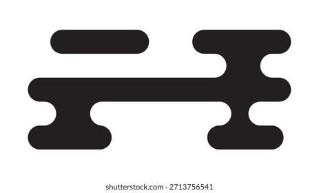 Nube tradicional de estilo asiático inspirada en motivos japoneses y chinos. Simple elemento decorativo negro para estampados y diseño. Ilustración vectorial