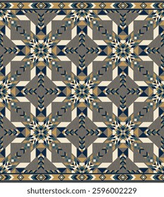 Traditional Aztec pattern design. Geometric tribal South Western vector with warming color tone. Design for carpet, wallpaper, background, rug, backdrop.