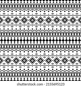 Traditional Aztec Seamless ethnic pattern texture design background in black white color