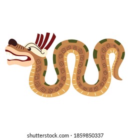 traditional aztec snake ornament icon design vector illustration