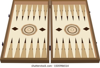 Traditional Backgammon, Turkish, Lebanese, Arabic Game Board - Vector Illustration Isolated Icon