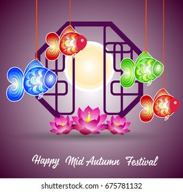 Traditional background for traditions of Chinese Mid Autumn Festival or Lantern Festival
