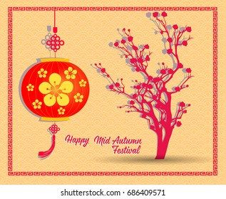 Traditional background for traditions of Chinese Mid Autumn Festival or Lantern Festival