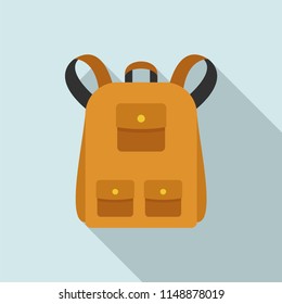 Traditional backpack icon. Flat illustration of traditional backpack vector icon for web design