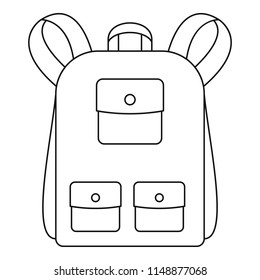 Traditional backpack icon. Outline traditional backpack vector icon for web design isolated on white background