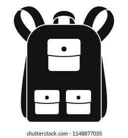Traditional backpack icon. Simple illustration of traditional backpack vector icon for web design isolated on white background