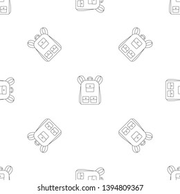 Traditional backpack pattern seamless vector repeat geometric for any web design