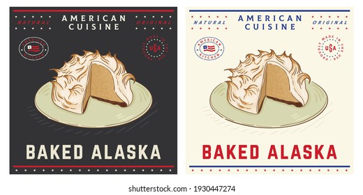 Traditional Baked Alaska cake traditional American dessert