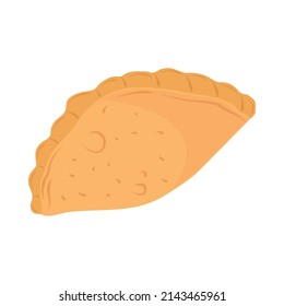 traditional baked empanada icon flat