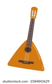 Traditional balalaika displayed in a simple, colorful design