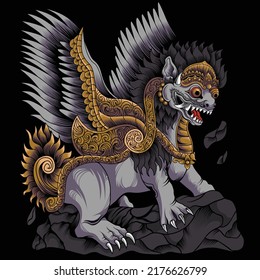 Traditional Balinese Lion vector illustration
