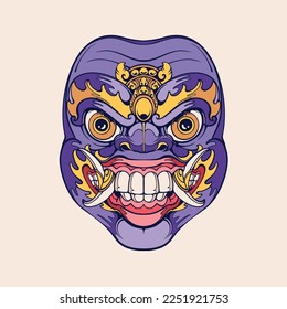 Traditional Balinese mask vector art 23 