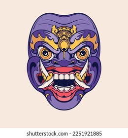 Traditional Balinese mask vector art 19  