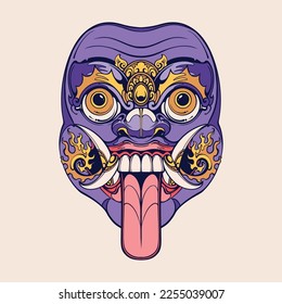 Traditional Balinese mask vector art