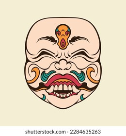 Traditional Balinese mask vector art