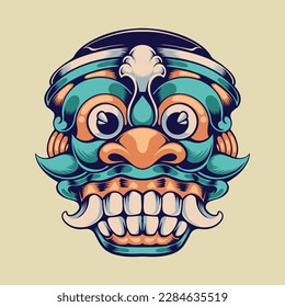 Traditional Balinese mask vector art