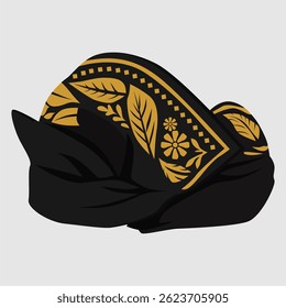 Traditional balinese udeng headpiece illustration