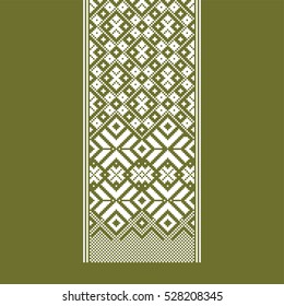 Traditional baltic ornament on green