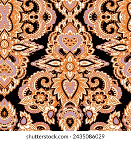 Traditional Bandana ornamental abstract design illustrations
Paisley bandana print seamless pattern.
