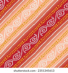 Traditional Bandhani Pattern, Seamless Decorative Geometric, Abstract Seamless Bandhani Red Pattern