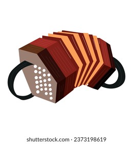 Traditional bandoneon on white background