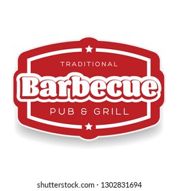 Traditional Barbecue pub and grill sign