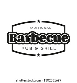 Traditional Barbecue pub and grill sign