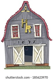 traditional barn - cartoon