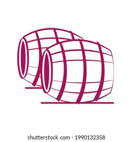 traditional barrels drink isolated icon