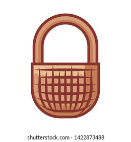 traditional basket wicker isolated icon