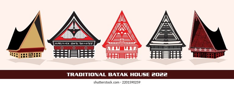 Traditional Batak House 2022, the type of design of the Batak traditional house, one of the tribes in Medan, North Sumatra, Indonesia. Called Jabu Bolon (Big House)