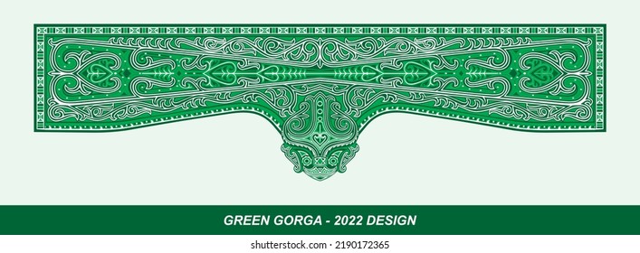 The traditional Batak illustration design called Gorga Batak is green. The Batak are a tribe in Medan, North Sumatra, Indonesia.